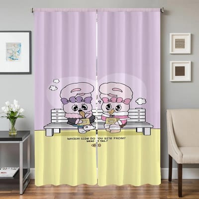 Raam Keukengordijnen voor Woonkamer 2 Stuks Verduisterende Gordijnen Deurgordijn Kawaii Konijn Scheidingswand Slaapkamerdecoratie Schaduw W50xH70cmx2pcs-CL white