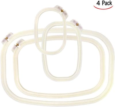 4 Stuks Borduurring Set Rechthoekig Vierkant Kruissteek Frame - Duurzame ABS Kunststof