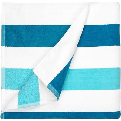 The One Towelling Strandlaken Gestreept - 90 x 190 cm - Badlaken - Handdoek - 100% zacht katoen - Petrol/Mint