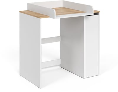 Vicco Viktor Wasmachinekast – 93.6 x 88.2 cm 2 delen met aankleedkussen Wit/Kunstnijverheid