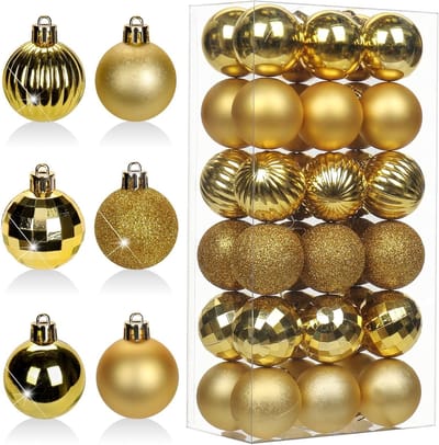 Set van 36 Kerstballen 4 cm - Plastic Versieringen voor de Kerstboom, Feestdagen, Bruiloften en Thuisdecoratie
