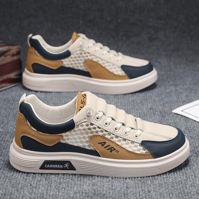 Zomer Heren Sneakers Hoge Kwaliteit Ademend Casual Schoenen Buiten Antislip Heren Sportschoen Lichtgewicht Mode Tennisschoenen 44 kaki