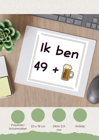 Akyol - 50 jaar sarah en abraham cadeau Muismat - Verjaardag cadeau - papa - collega - grappige tekst - 23 bij 19 cm