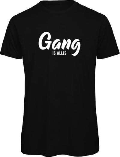 Gang is alles wintersport t-shirt zwart XL - wit - soBAD | Foute apres ski outfit | kleding | verkleedkleren | wintersport t-shirt | wintersport dames en heren