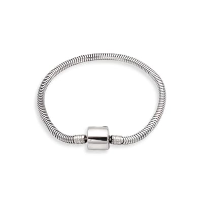 Twice As Nice Armband in edelstaal, schakel ontwerp Zilverkleurig 19cm