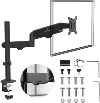 Maclean MC-135 - Monitorhouder - Monitorsteun - Gasveer - 17"-32" - tot 10kg - Zwart