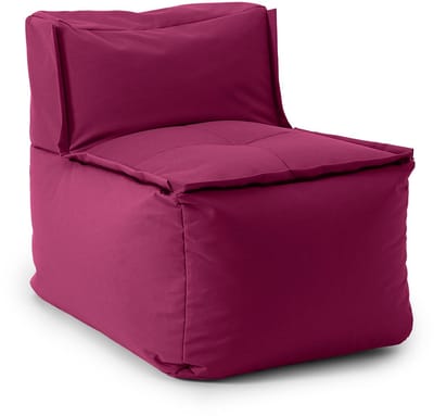 Lumaland Zitzak-Lounge Modulair Middenstuk | Wasbare & waterbestendige zitmeubelen voor binnen & tuin | Zitgarnituur voor binnen & buiten | Eenvoudig uit te breiden | 54x81x70 cm [Roodwijn]