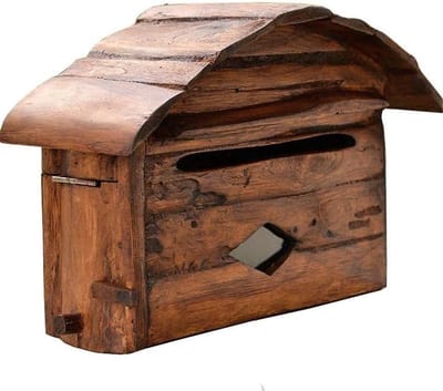 Brievenbus Pakket - Buitenpost Klep - Post Ontvangen - Groot Formaat - 36x24x15CM - Houtkleur