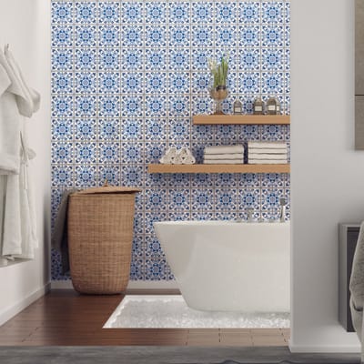 Zelfklevende tegelmuurstickers voor keuken en badkamer - 60 Delftse en Utrechtse cementtegelstickers - 60 stickers, 20x20cm