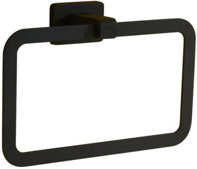 VDN Stainless Handdoekring - Handdoekrek badkamer - Handdoekhaak - Handdoekstang - Zwart - Handdoekhouder - RVS - Handdoekbeugel - Hangend
