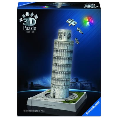 Ravensburger - Iconics: Scheve Toren van Pisa met licht - 3D Puzzel - 216 Stukjes - Bouwset voor kinderen vanaf 8 jaar