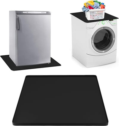 QIN® Lekbak Wasmachine - Lekbak - Anti Trillingsmat Wasmachine - Lekbak Wasmachine - Lekbak Wasmachine Universeel - Zwart - 60cm x 60cm x 2cm