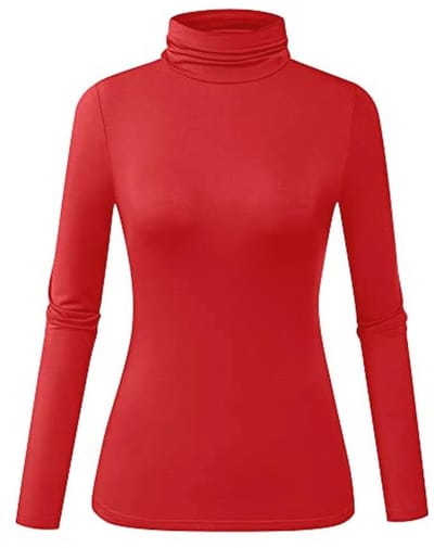 Dames coltrui met lange mouwen, slank getailleerd en lichtgewicht casual shirt