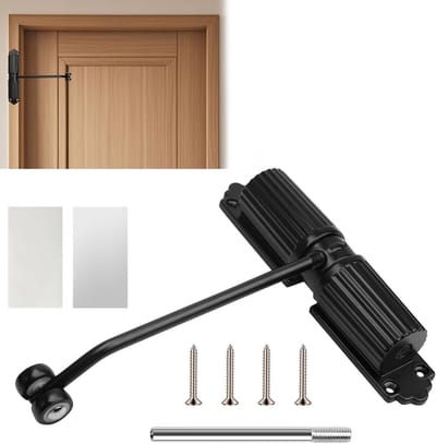 Automatische Deursluiter - Deurveer Deurdranger - Deuren Sluiten - Instelbare Snelheid Kracht - 20-60 kg - Zwart
