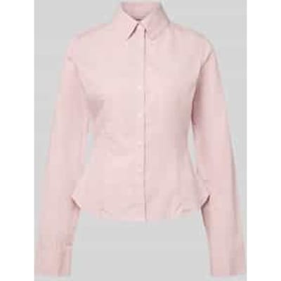 Slim fit overhemdblouse van puur katoen