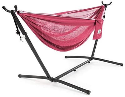 Hangmat van netstof met standaard (280 cm) - Rose/Celeste