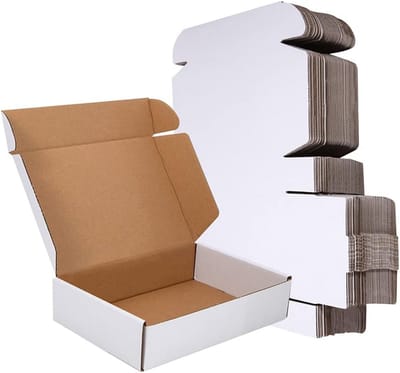 Verzenddozen - Kartonnen brievenbussen - Kleine pakketten versturen - Eenvoudig te monteren - 50 stuks - Oester wit