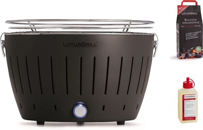 LotusGrill Classic Tafelbarbecue combi set 2,5kg houtskool - Antraciet