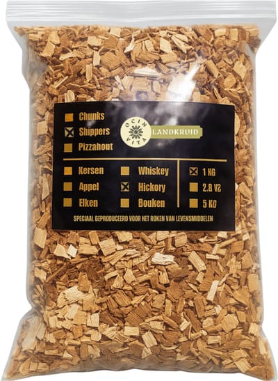 BBQ Rookhout Houtsnippers Hickory 1 kg - Krachtige BBQ Smaak voor Smoker & Grill - Ocin Vita