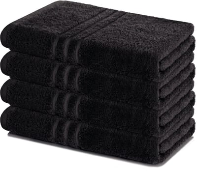 Lavea® Set van 4 handdoeken 70x140 cm – 100% katoen – Zacht en absorberend – Ideaal als badhanddoek, badlaken of handdoek voor dagelijks gebruik – Zwart