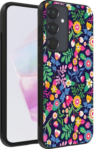 Smartphonica Telefoonhoesje geschikt voor Samsung Galaxy A35 met bloemen opdruk - TPU backcover case flower design geschikt voor Samsung Galaxy A35