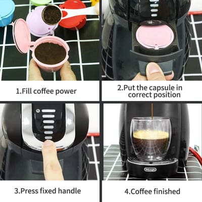 PP Vulbare Koffiecapsules Herbruikbare Koffiecapsule Cup Filter Set Compatibel met DOLCE GUSTO Serie Koffiemachine Type 2