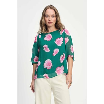 POM Amsterdam Top - Meadow Flowers Green Maat: 34 | Blouses Outlet | Dames | Groen