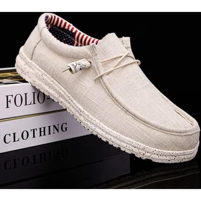 Heren Vrijetijdssneakers Lente Zomer Ademend Lichtgewicht Outdoor Canvas Schoenen Grote Maat Herenschoenen Wandelloafers 40 beige