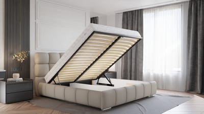 Tweepersoonsbed Bliss 180 x 200 cm met opbergruimte, lattenbodem en 7zonen Multipocketmatratze CIRA (24cm)