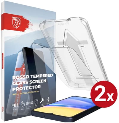 2-Pack Rosso Screenprotector Geschikt voor Samsung Galaxy A15 | 9H Tempered Glass | Beschermglas | Glasplaatje | Case Friendly | Met Installatietray | Eenvoudige montage