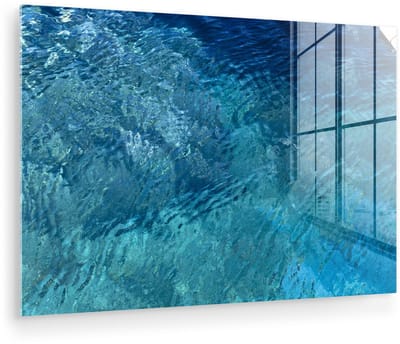 ® Glasschilderij 180x120 cm - Schilderij acrylglas - Zee - Golf - Water - Foto op glas - Muurdecoratie woonkamer - Wanddecoratie slaapkamer - Schilderijen