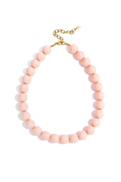 Big Beady Babe Ketting | RVS & Resin | Zalm Roze | Grote Kralen Ketting | 15mm Kralen