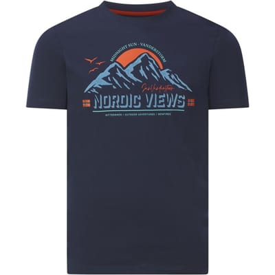 Jan Vanderstorm herren T-Shirt - 52/54 - donkerblauw - Plus Size