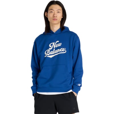 New Balance Athletics Legacy Hoodie Hoodies Heren - Blauw - Maat L - Katoen Jersey