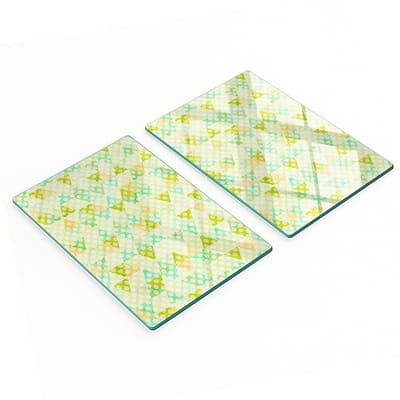 Set van twee glazen snijplanken met geometrische vormen, 2x40x52 cm