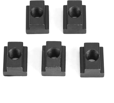 5 Stuks T-Nuts met Zwarte Oxide Afwerking voor T-Groove Rail en Machine Tafels, Geschikt voor M10 Schroeven en T-Slots