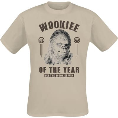 Star Wars - Disney T-shirt - Chewbacca - Wookie Of The Year - M tot XXL - voor Mannen - zand