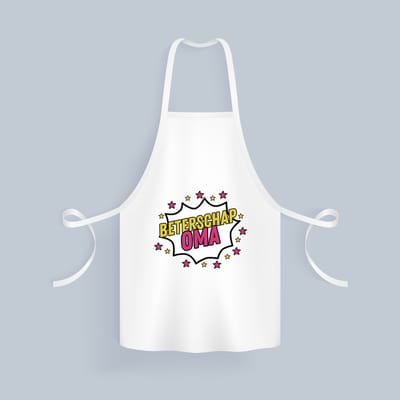 Akyol - beterschap oma Keukenschort - Beterschap - een oma die ziek is of iets gebroken heeft - cadeau voor zieke oma - ziek - koorts - snel beter worden - cadeau - beterschap cadeau - kado - gift - geschenk - 82 bij 71 cm