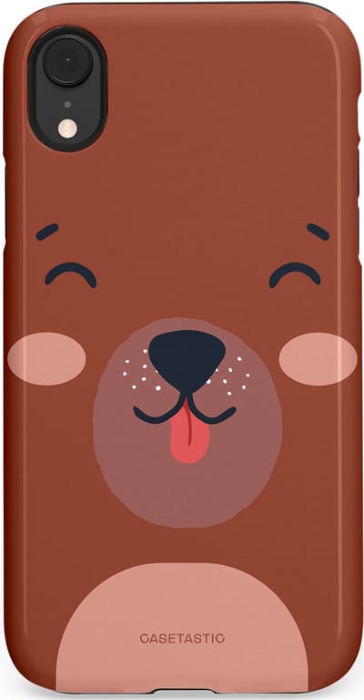 Casetastic hoesje geschikt voor Apple iPhone XR - Dubbellaagse bescherming - Knuffelkopjes beer - Fashion Case - Terracotta Taupe