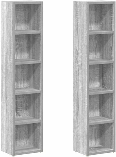 CD Opbergkast - Media Organizer - Muziek Collectie - Ruimte Optimalisatie - 21x16x935 cm - Grijze Sonoma