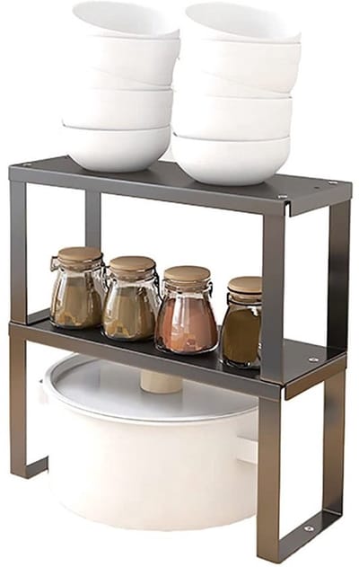 Dailygoods- Kastplank Stapelbaar - Keukenrek - Organizer - Badkameropslag - 2 Stuks