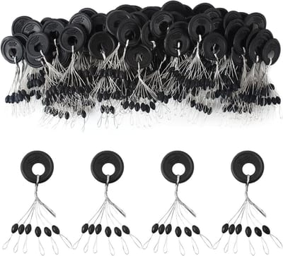 300 Stuks Rubber Stoppen voor Vissen, Olijfvormige Drijvers, Perfect voor Rivieren, Meren en Zeevissen