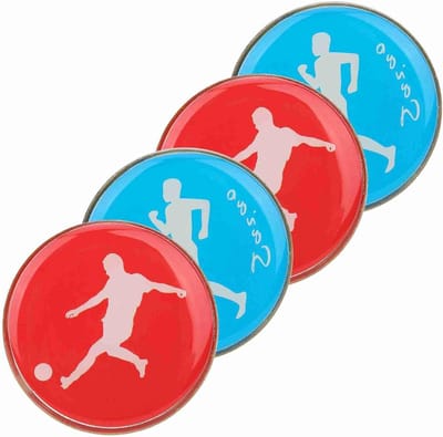 Set van 4 scheidsrechtersmunten, dubbelzijdig met patroon voor sport, metalen munten voor voetbal, volleybal en tafeltennis, 35x2mm