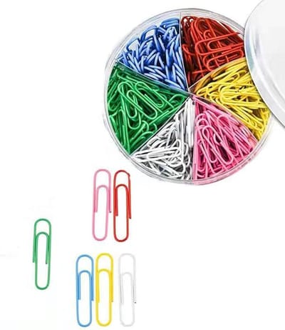 600 metalen paperclips in 6 kleuren, ideaal voor kantoor, school en persoonlijk gebruik - 28 mm formaat
