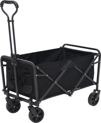 Yar Bolderkar - Inklapbare Bolderwagen/Transportwagen - Opvouwbaar - 80KG Draagkracht - Inklapbare Bolderwagen/Transportwagen - 2 Standen - Wasbaar Polyester - 98x60cm - Zwart