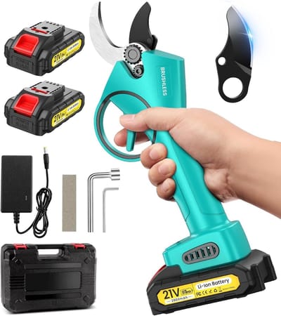 Elektrische Snoeischaar - Accu Snoeischaar - Takken Snoeien - Borstelloze Motor - 33 mm Snij - Turkoois
