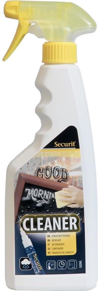 Securit reiningsspray voor krijt- en glasborden, flacon van 500 ml 12 stuks