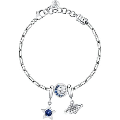 Bracelet Morellato Drops Avec Cristaux Clairs Et Bleus SCZ1380 Pour Femmes argenté