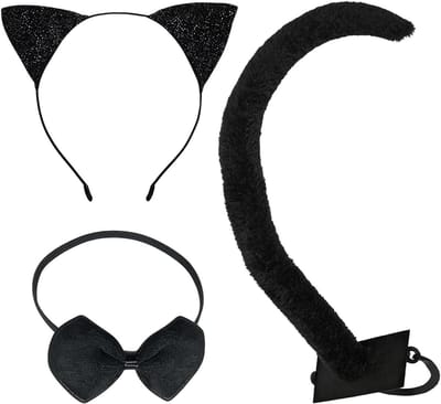 Elegante Dameskat Kostuum met Staart, Kraag en Oren - Sexy Kostuum voor Carnaval, Halloween en Feestjes