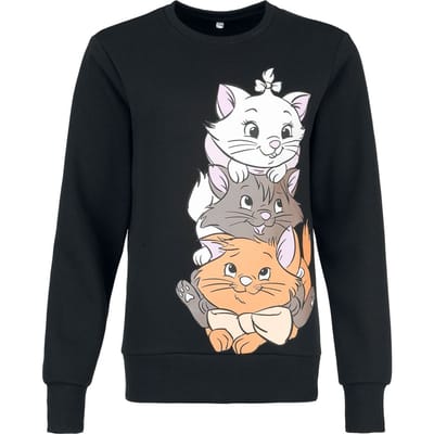 Aristocats - Disney Sweatshirts - Marie, Berlioz, Toulouse - S tot 3XL - voor Vrouwen - zwart